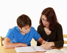 mother and son education at home